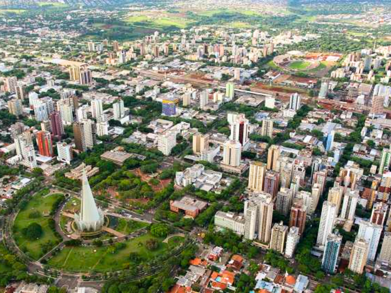 Vista aérea da cidade de Maringá-PR