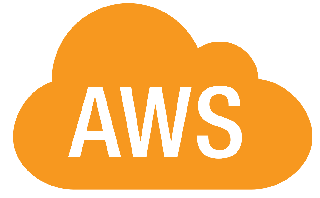 An orange cloud with the word aws on it