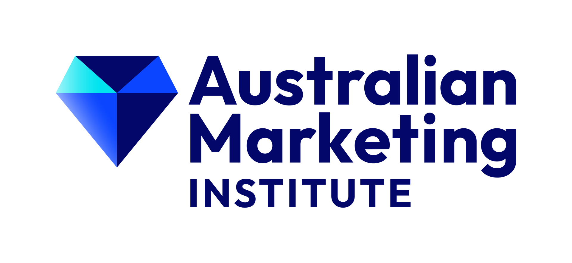 The logo for the australian marketing institute has a blue diamond in the middle.