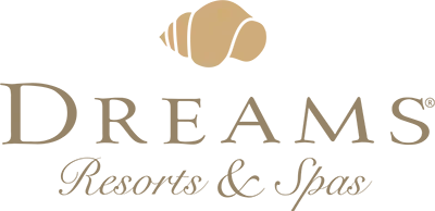 Dreams Resorts & Spas logo with seashell icon, and text in tan font.