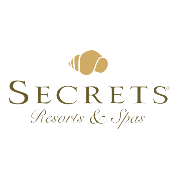 Secrets Resorts & Spas logo with a golden seashell above the brand name.