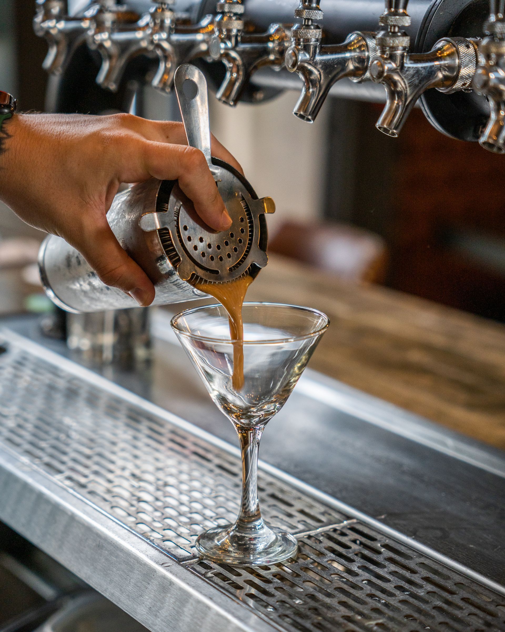 Cocktail being poured