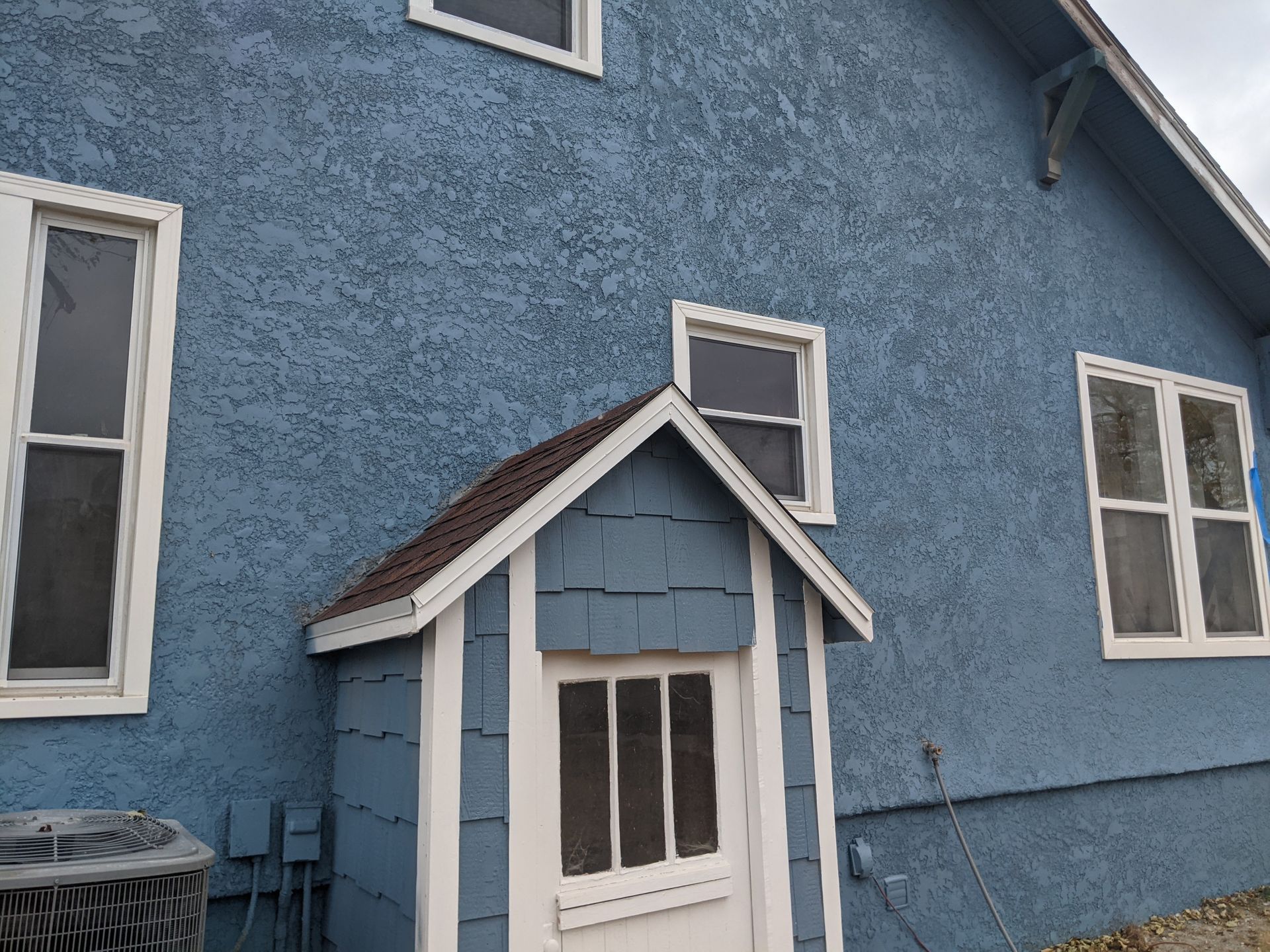 Home had extensive stucco repair then the entire home got a all new stucco finish applied to it along with a fresh coat of paint.