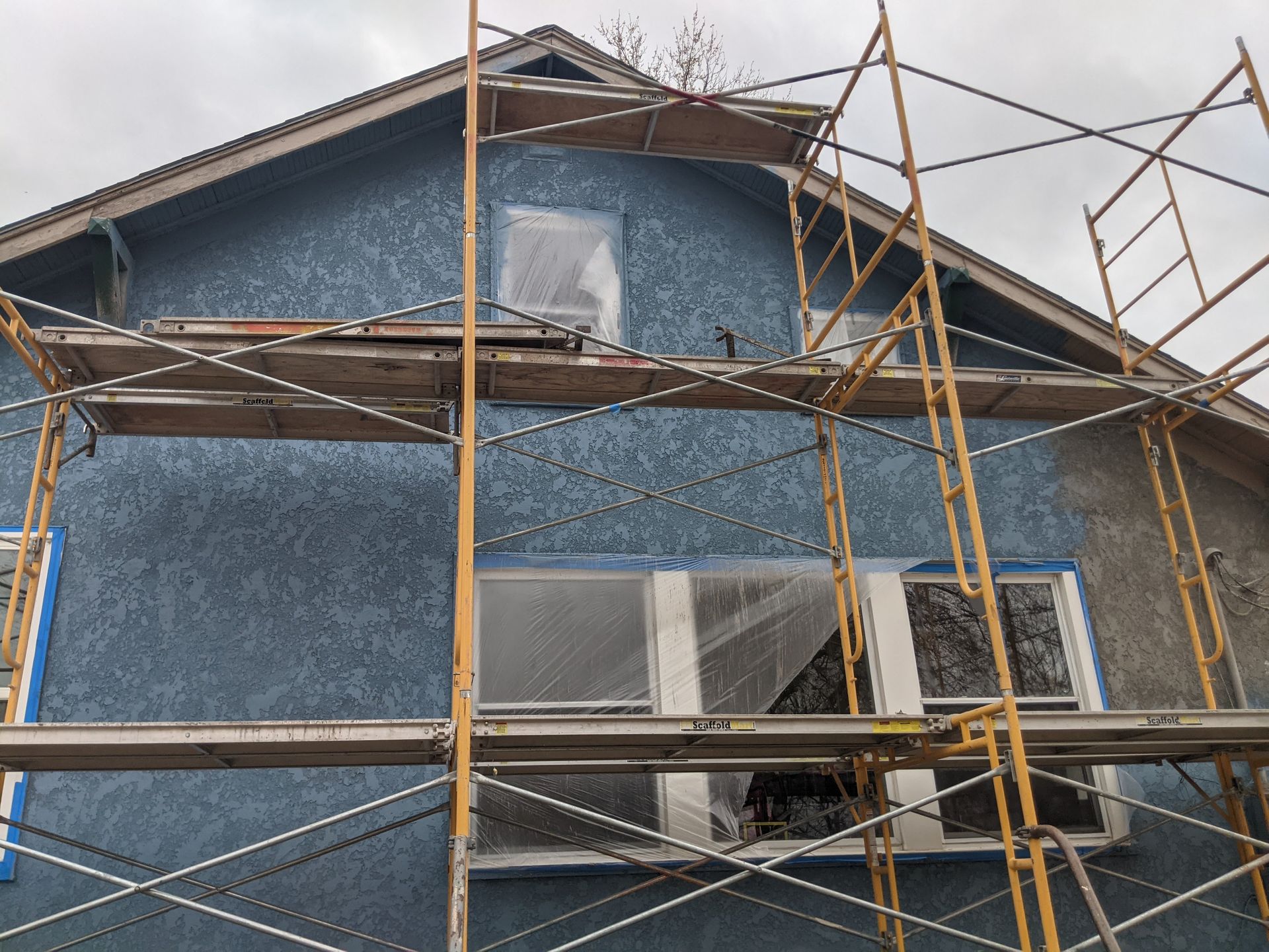 Home had extensive stucco repair then the entire home got a all new stucco finish applied to it along with a fresh coat of paint.