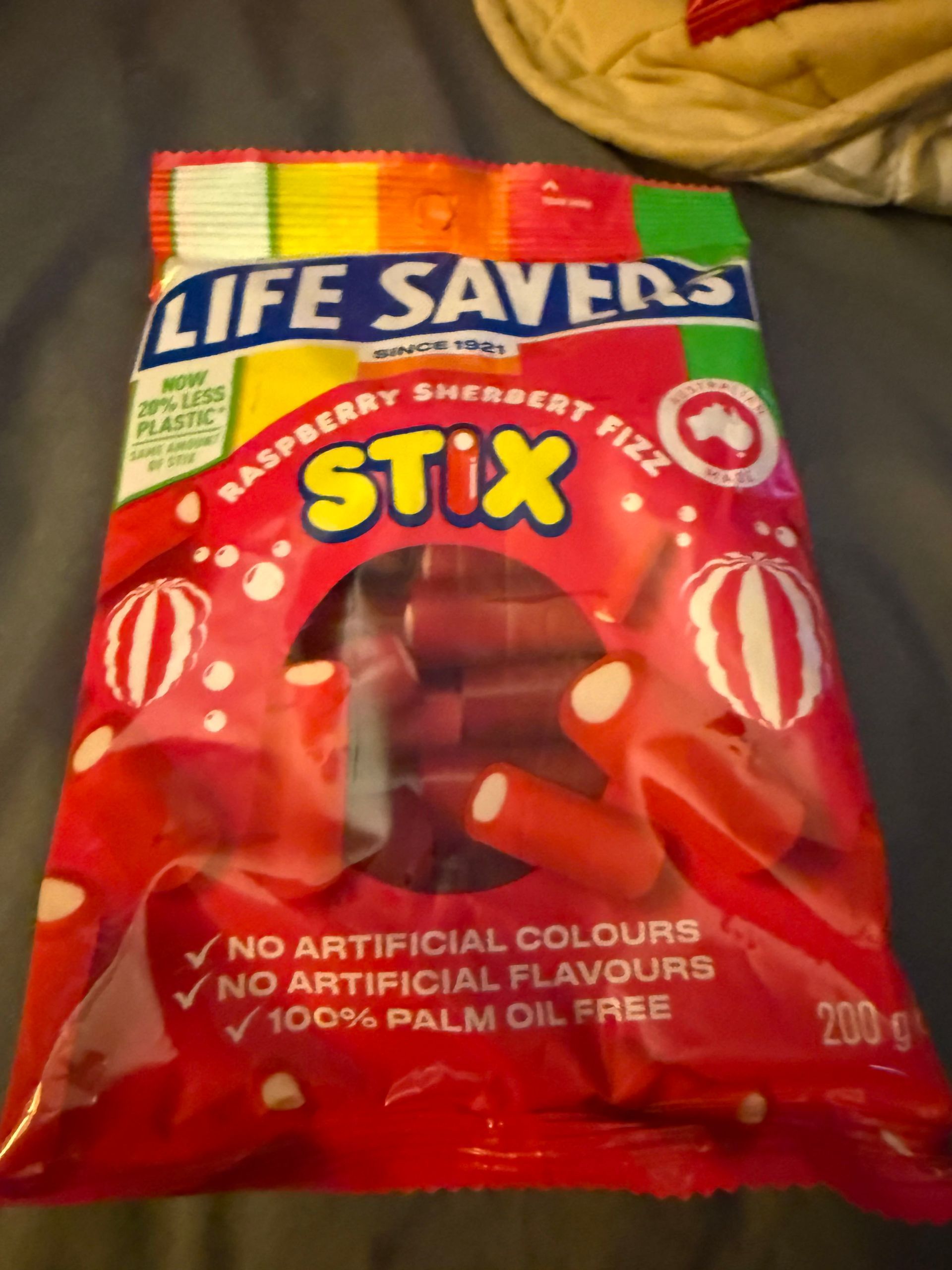 Sherbert Fizz Stix Raspberry Life Savers (Australia)