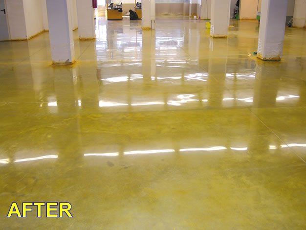 dopo la posa del pavimento in cemento