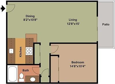 1 Bed | 1 Bath Floorplan