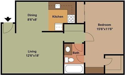 1 Bed | 1 Bath Floorplan