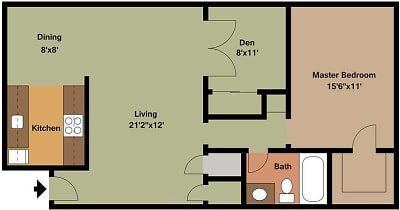 1 Bed | 1 Bath Floorplan