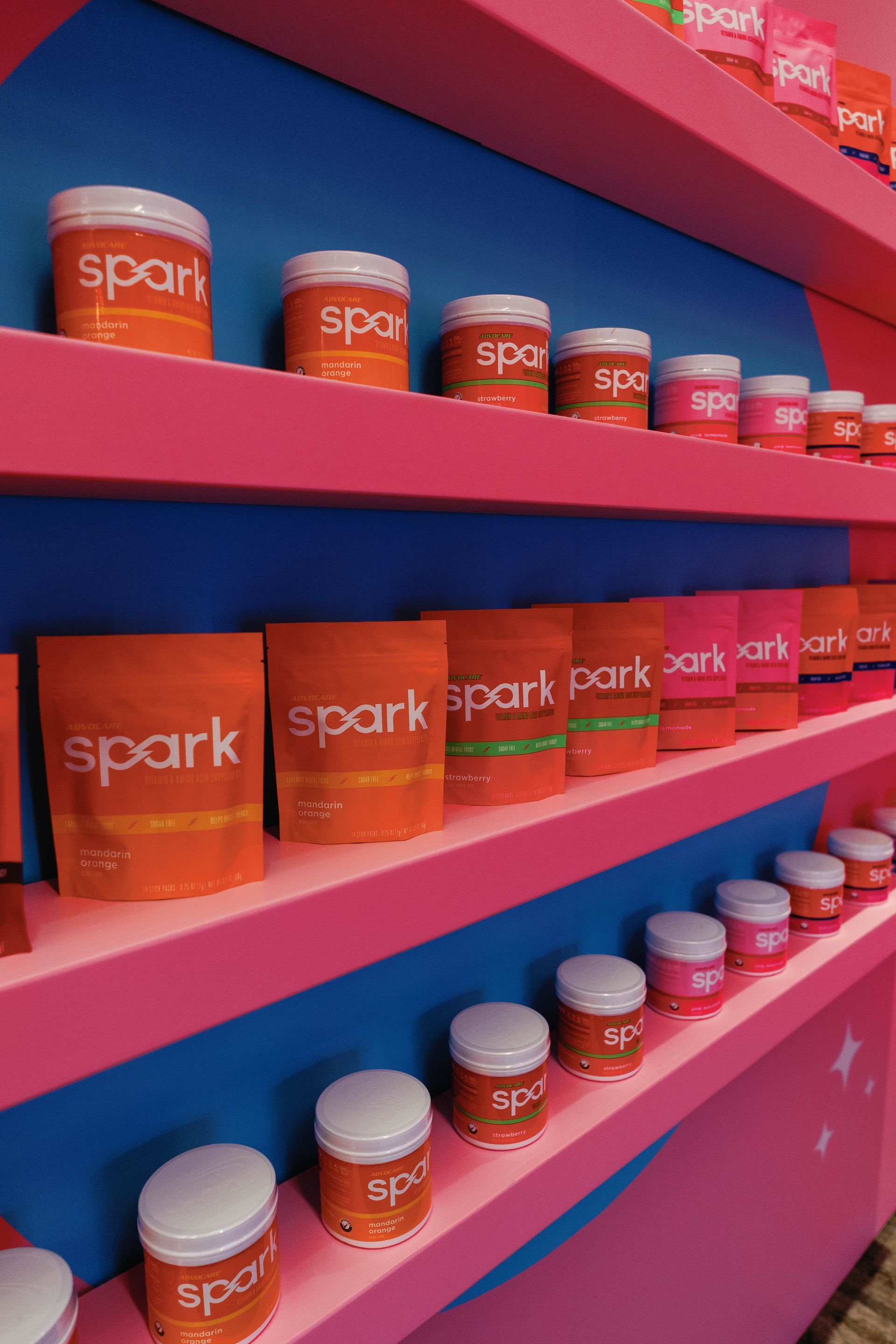 Shelves display various sized orange 