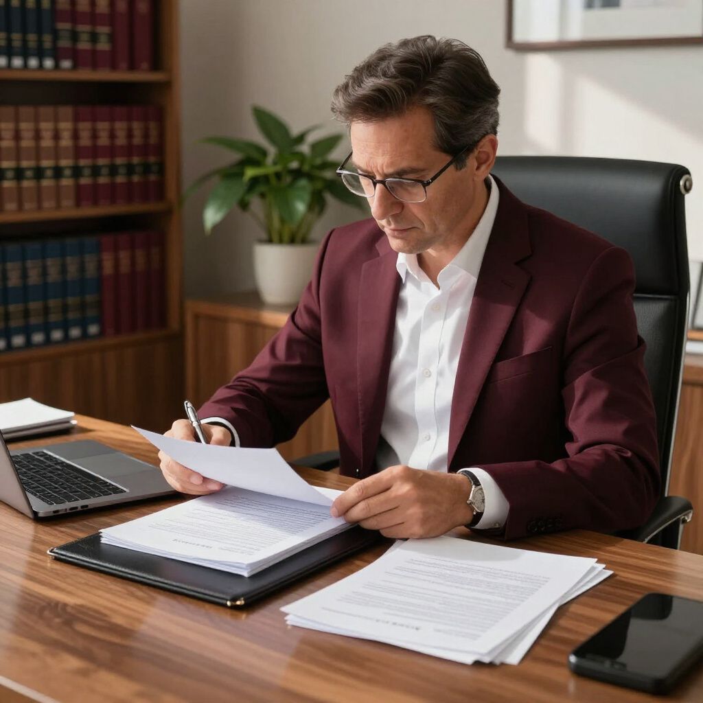 consultant reviewing documents