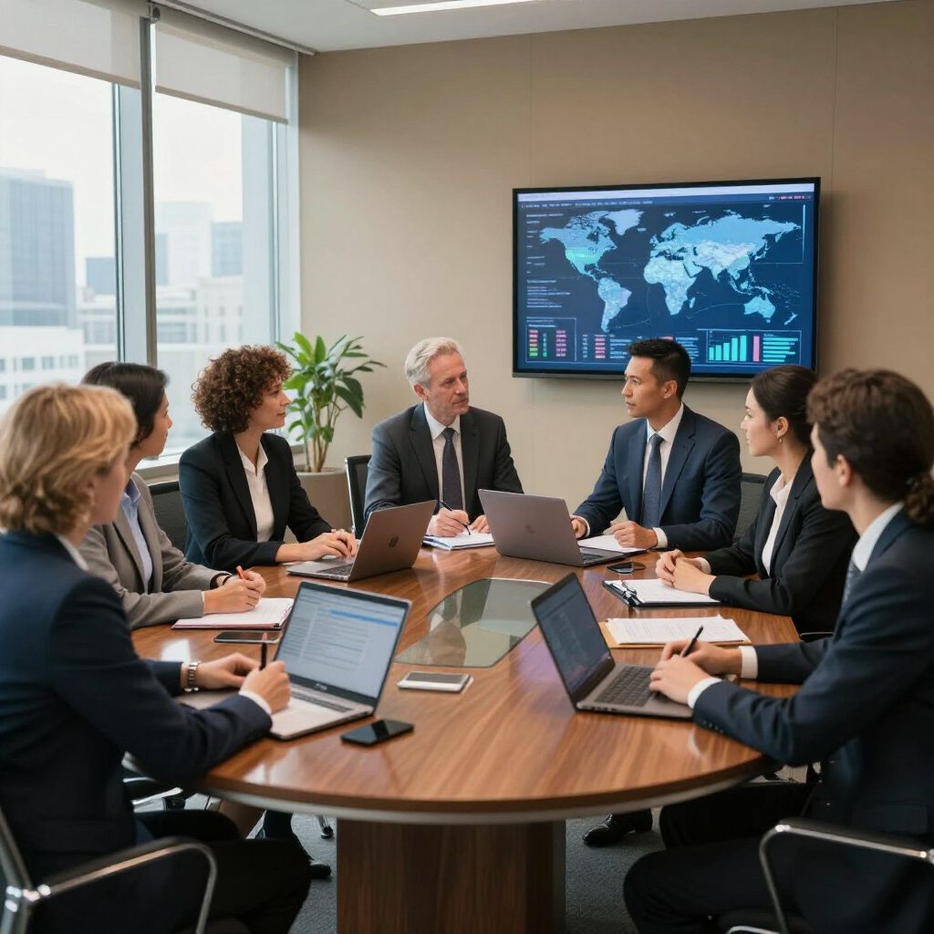 leadership meeting in conference room