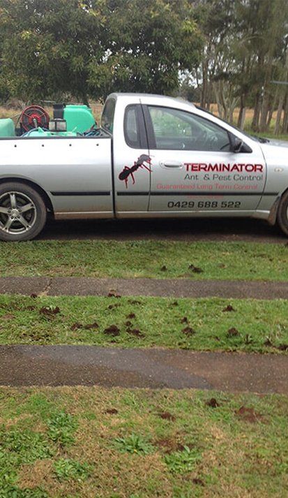 Work Ute with Spray Equipment — Terminator Ant & Pest Control in Nambucca Heads, NSW