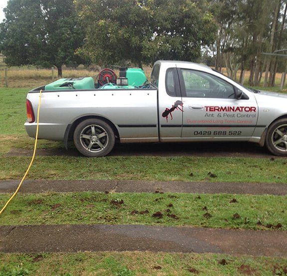 Work Ute with Spray Equipment — Terminator Ant & Pest Control in Nambucca Heads, NSW