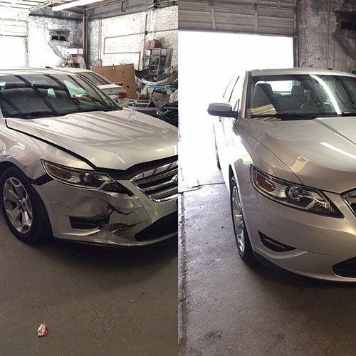 Before and after of car repair— Auto Painting in Shreveport, LA