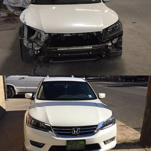 Before and after of car repair— Auto Painting in Shreveport, LA