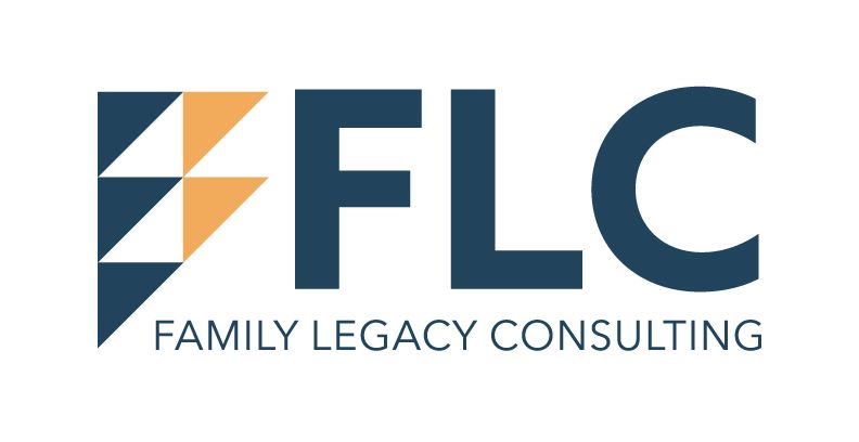 The logo for family legacy consulting has a lightning bolt on it.
