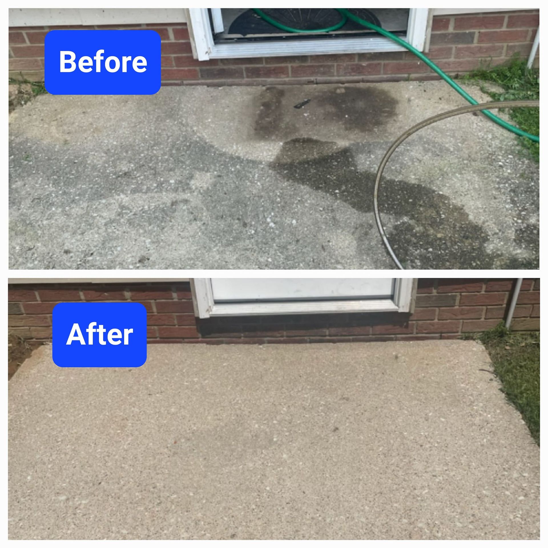 Before and After Concrete Cleaning