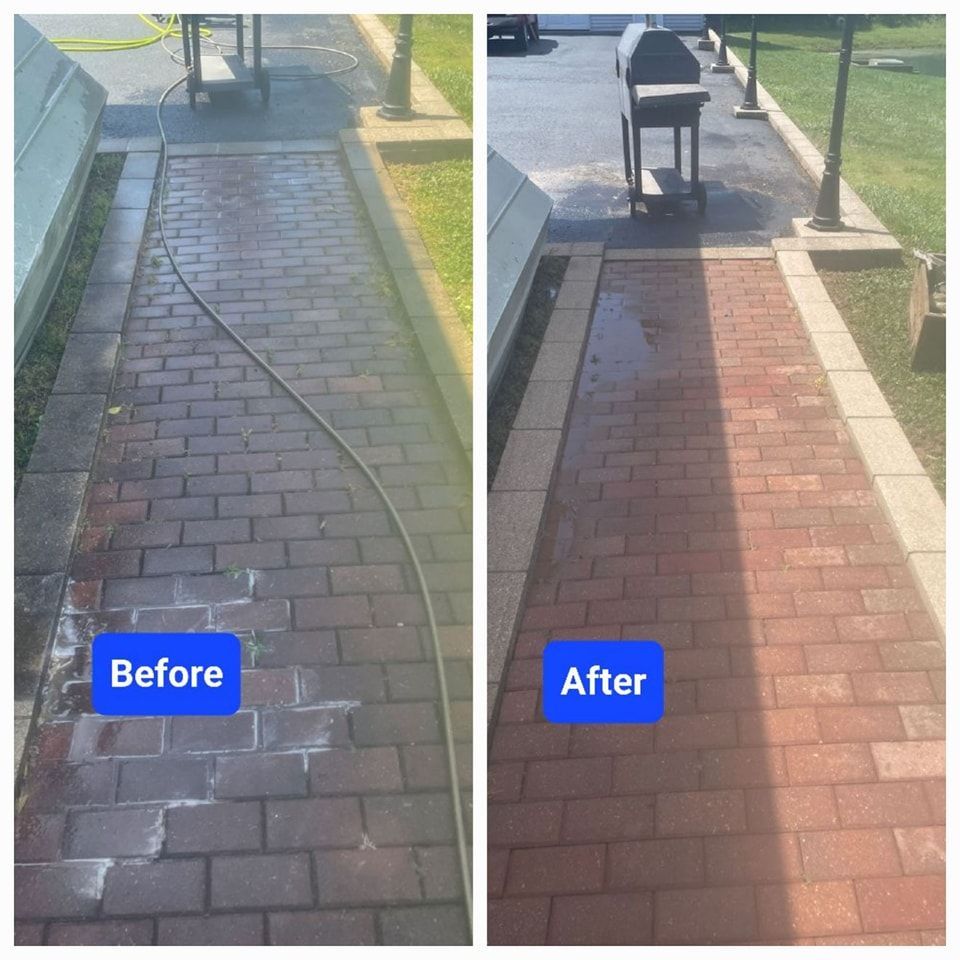 Before and After Cleaning the Walkway