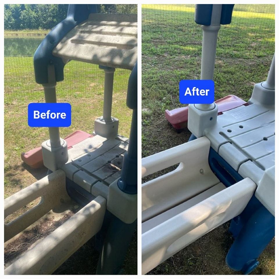 Before and After Playground Cleaning