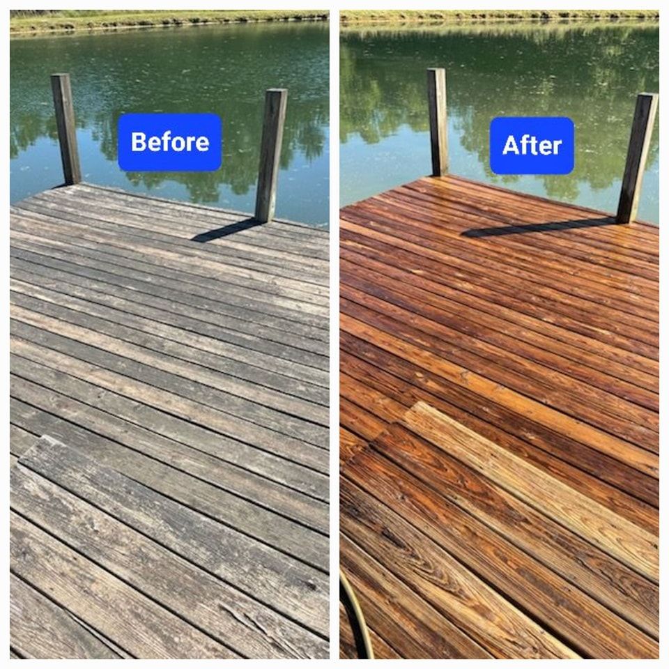 Before and After Deck Cleaning