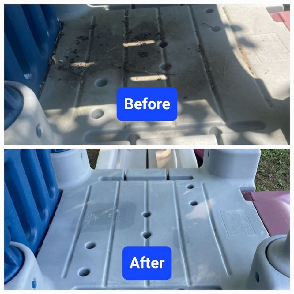 Before and After Playground Equipment Cleaning