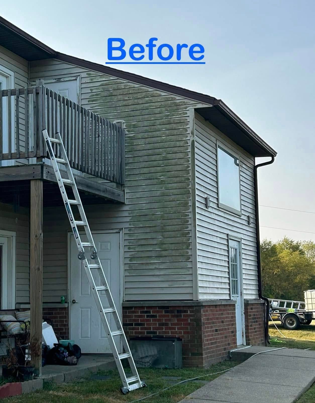 Before Cleaning the House Siding