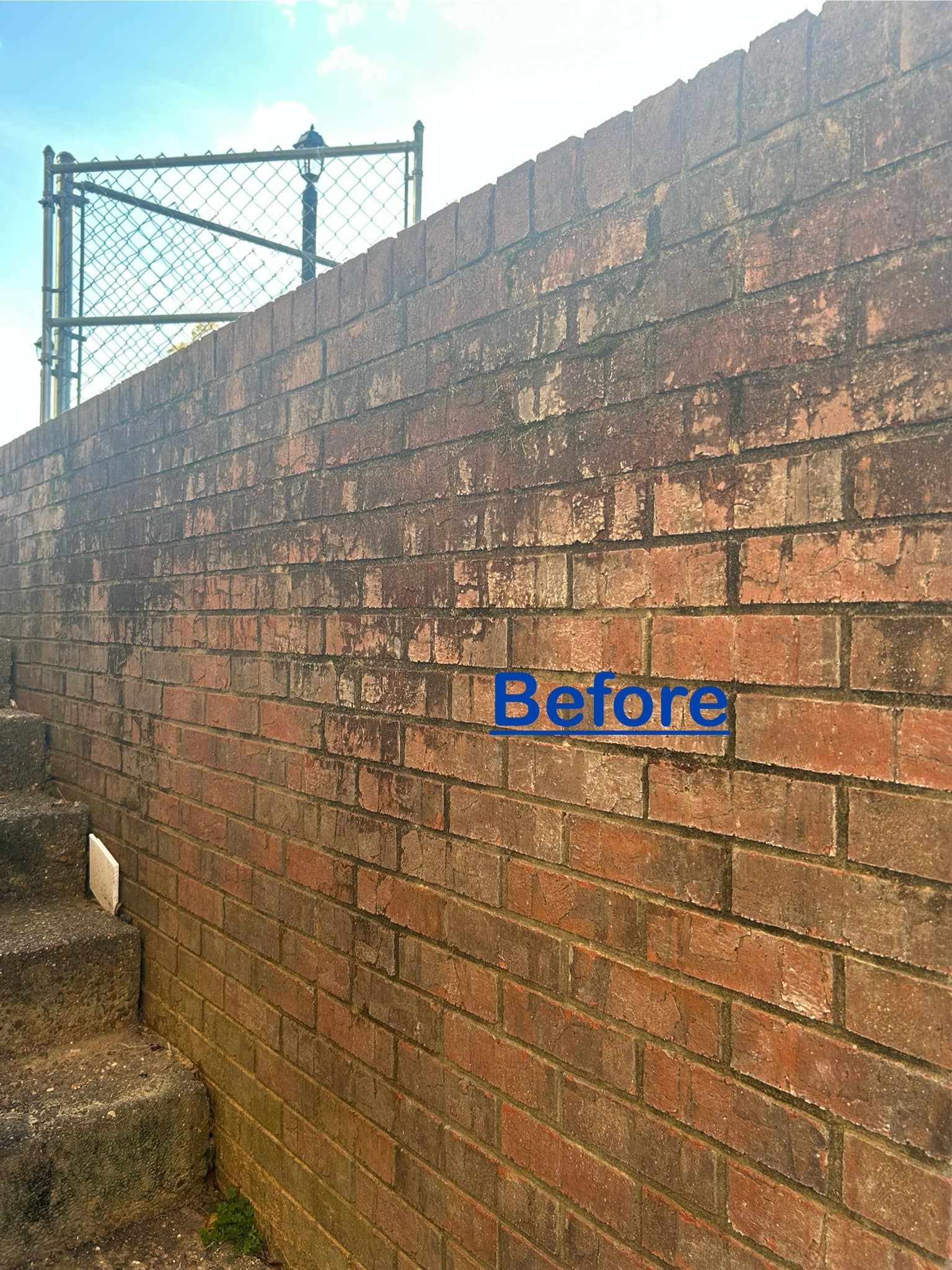Before Washing the Brick Wall