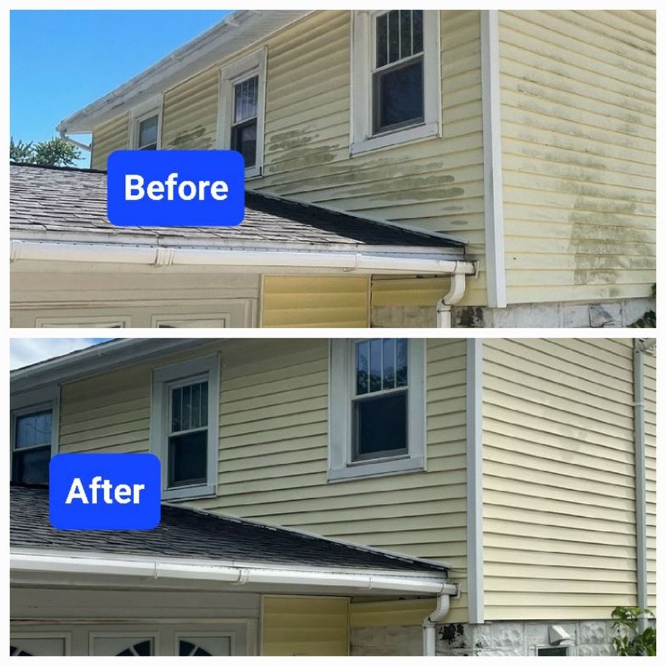 Before and After House Siding Cleaning
