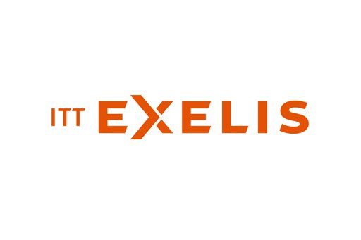 The logo for itt exelis is orange and white on a white background.