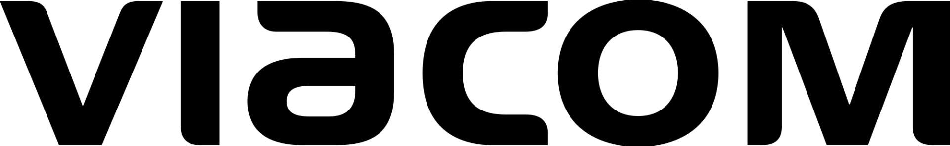 A black and white image of the word viacom on a white background.