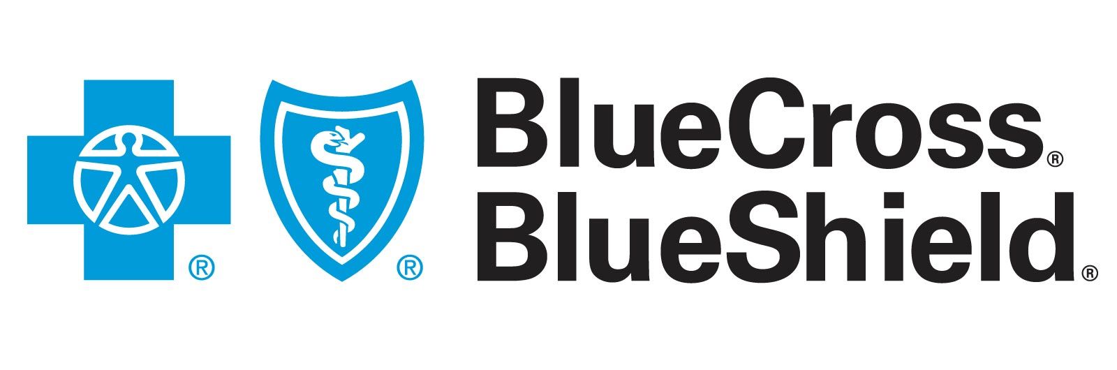 A blue cross blue shield logo with a blue cross and shield.
