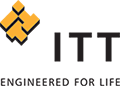 A logo for a company called itt engineered for life.