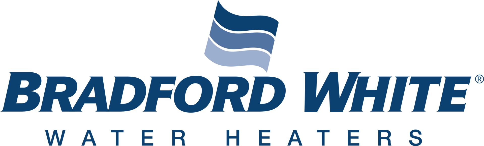 Bradford White Water Heaters logo in blue text on a white background