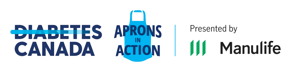 Logo for Aprons in Action, presented by Manulife and Diabetes Canada.