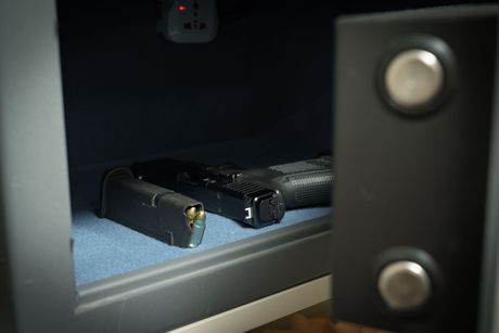 a gun in a safe