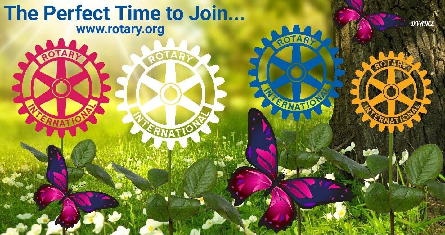 A poster for the perfect time to join www.rotary.org