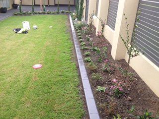 long black garden kerb