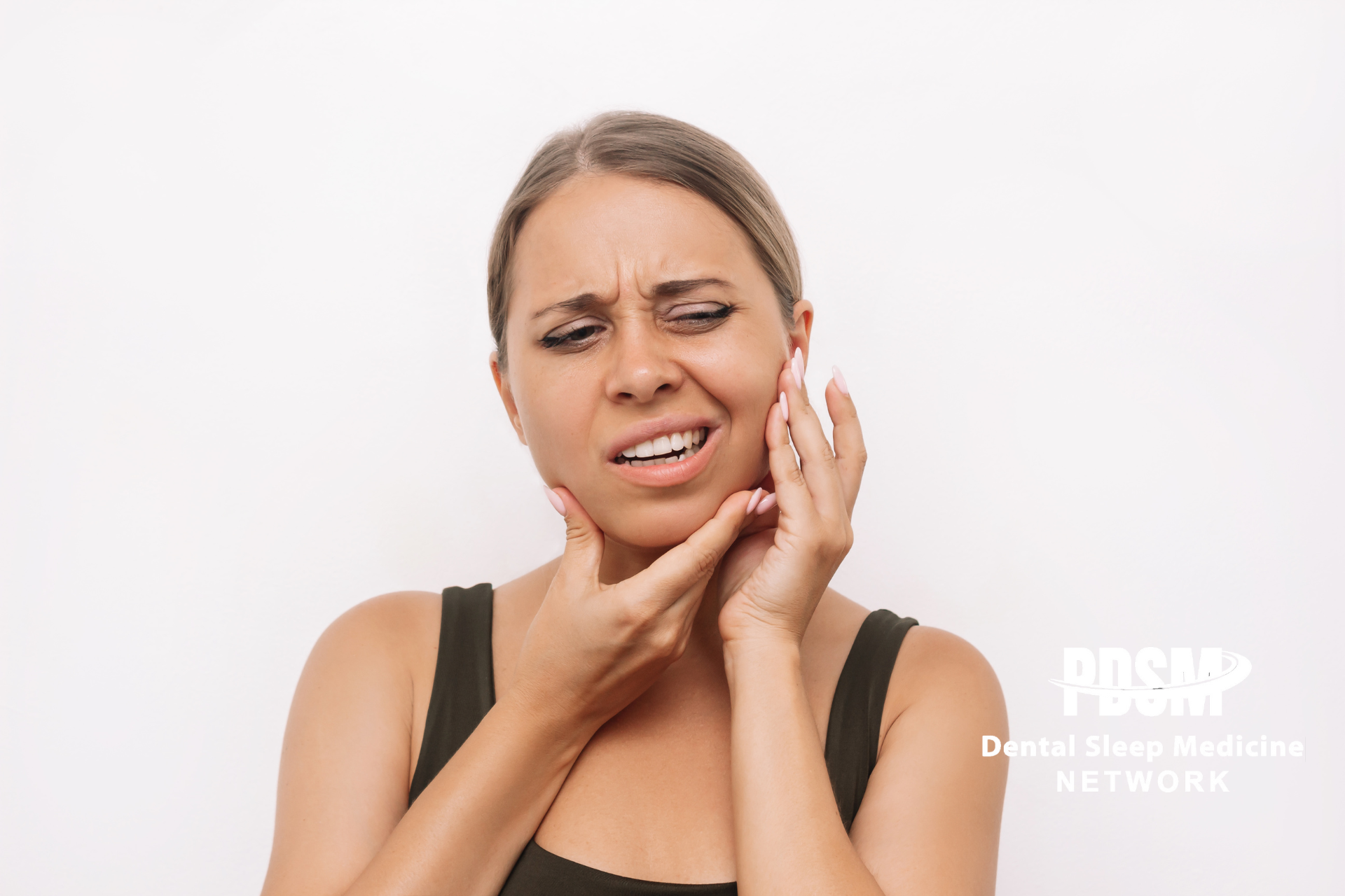 woman repositioning jaw