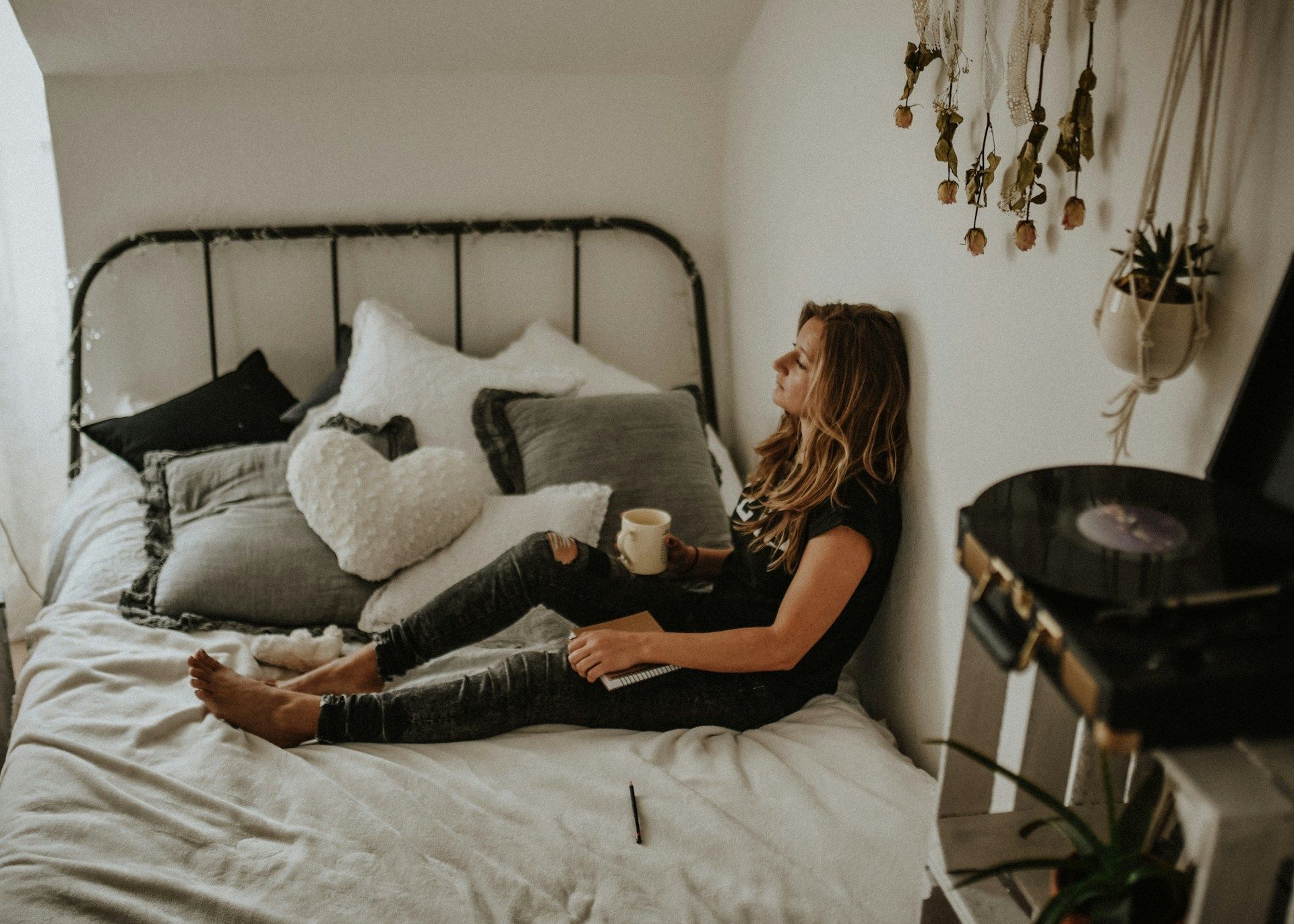 woman in bed