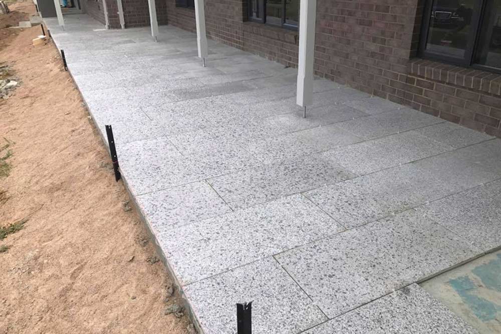 large grey tile walkway