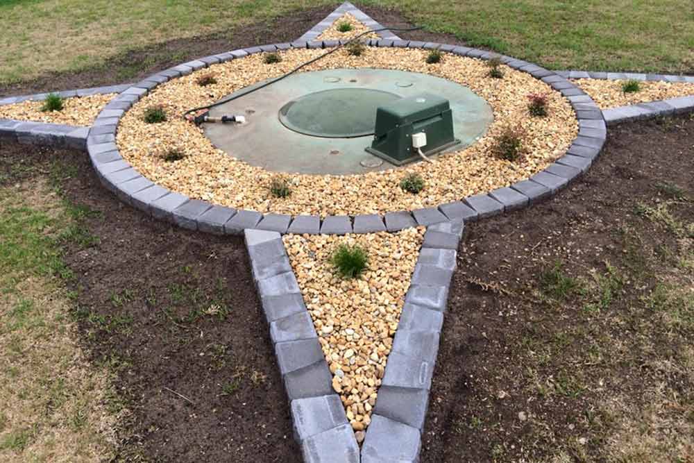 compass shaped rock garden design