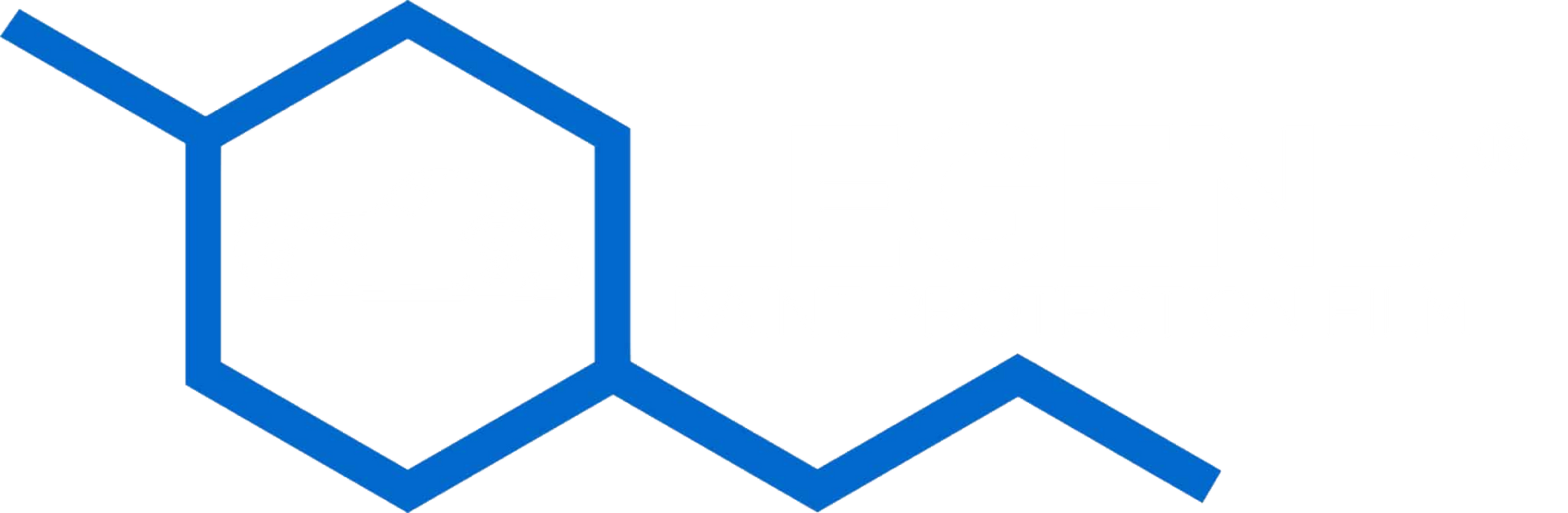 Blue chemical structure of a cyclohexane ring with a methyl and propyl group attached.