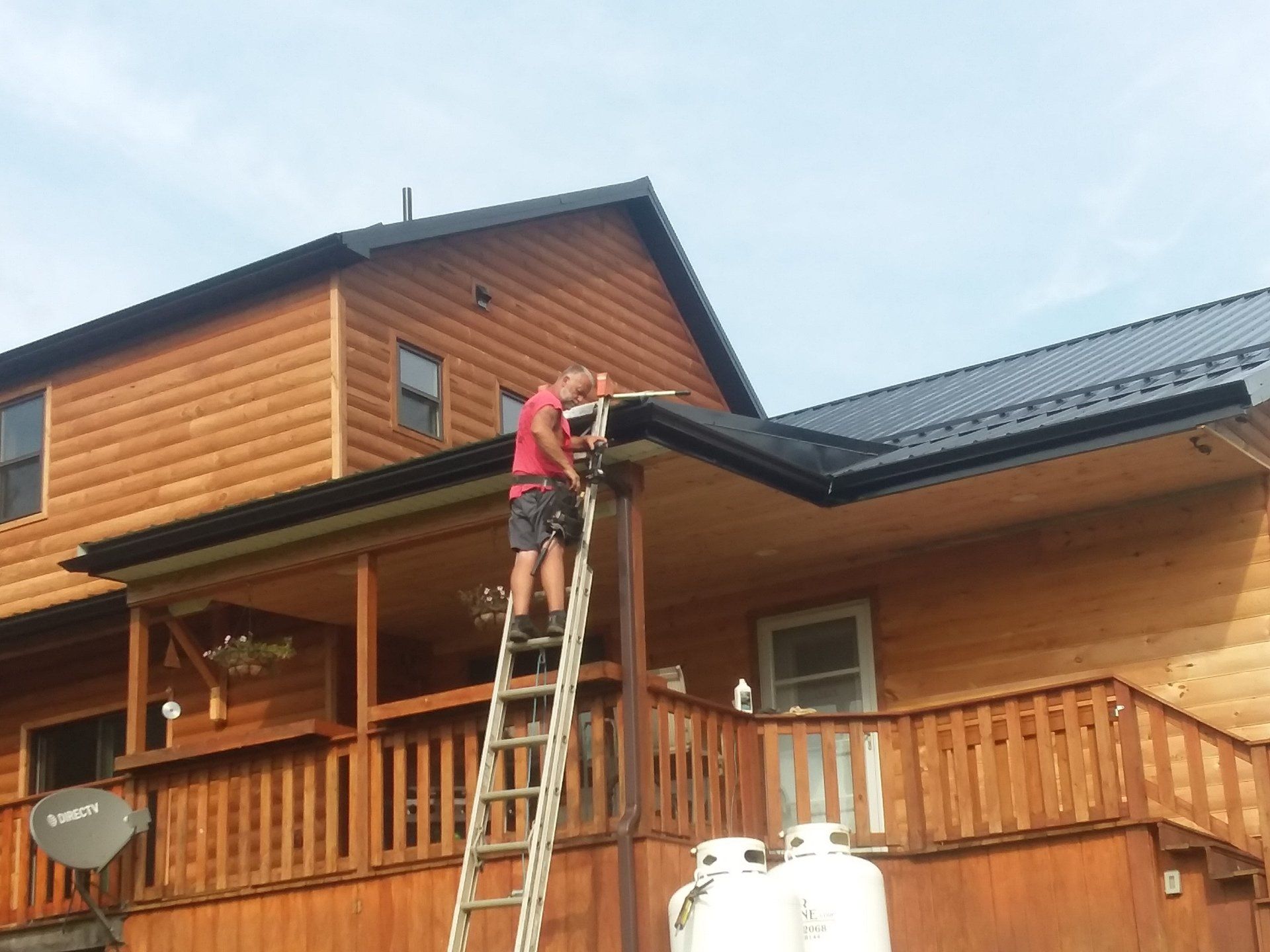 gutter contractor installing new gutters