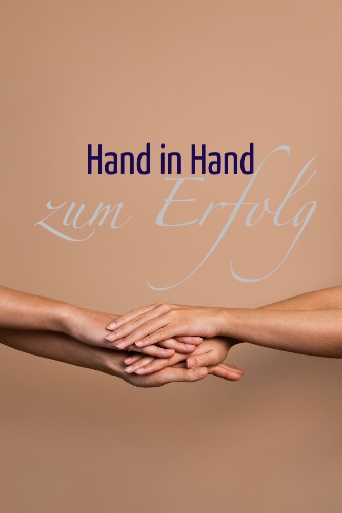 Darstellung Hand in Hand zum Erfolg für die Ausbildung von Azubis aus Drittländern.