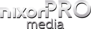 The nixon pro media logo is shown on a white background