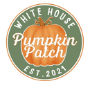 A white house pumpkin patch logo with a pumpkin on it