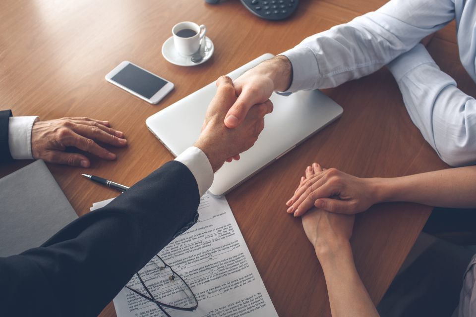 handshake with professional