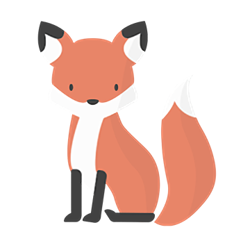 A red fox is sitting down on a white background.