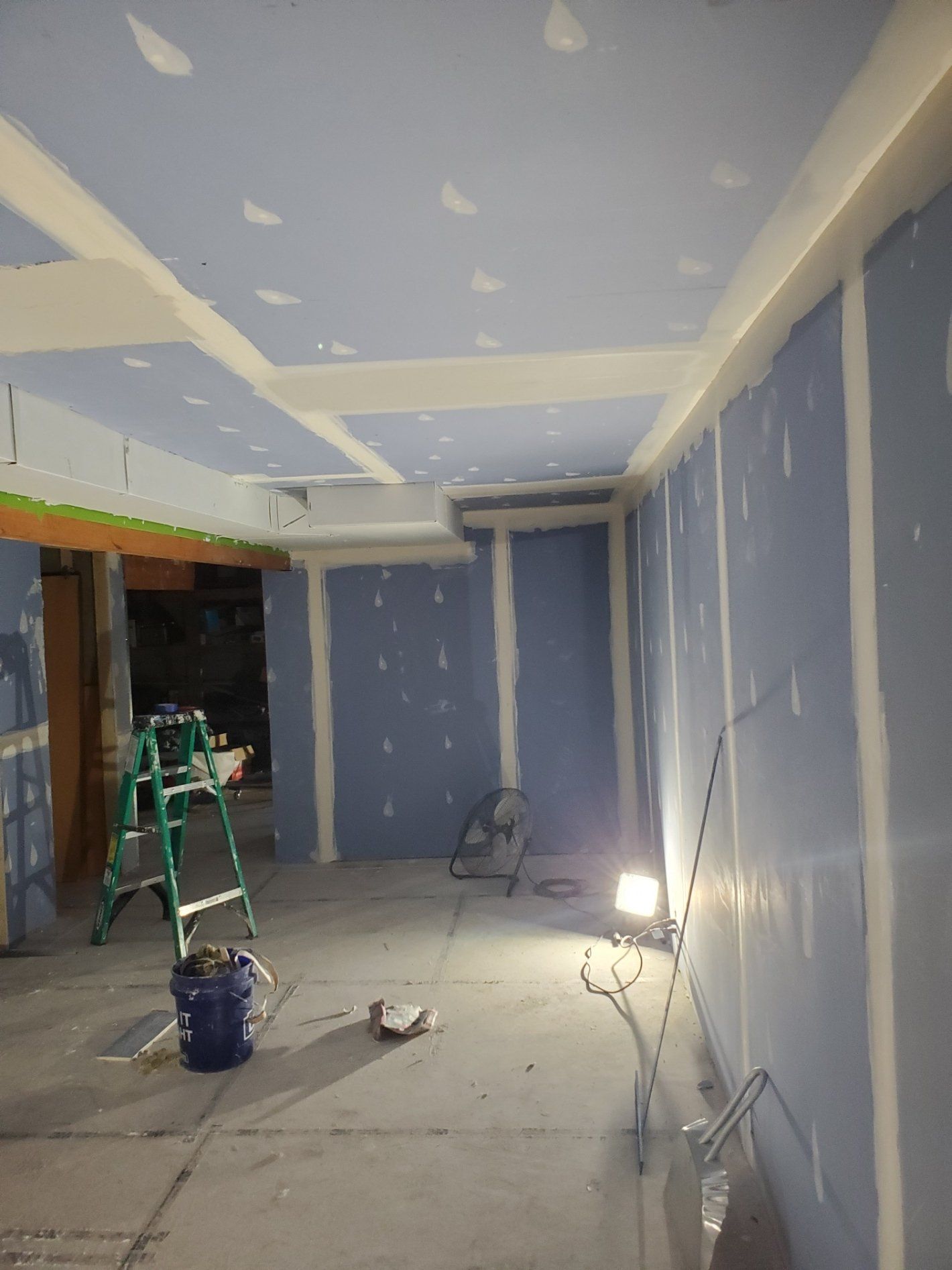 There is a ladder in the middle of the room.